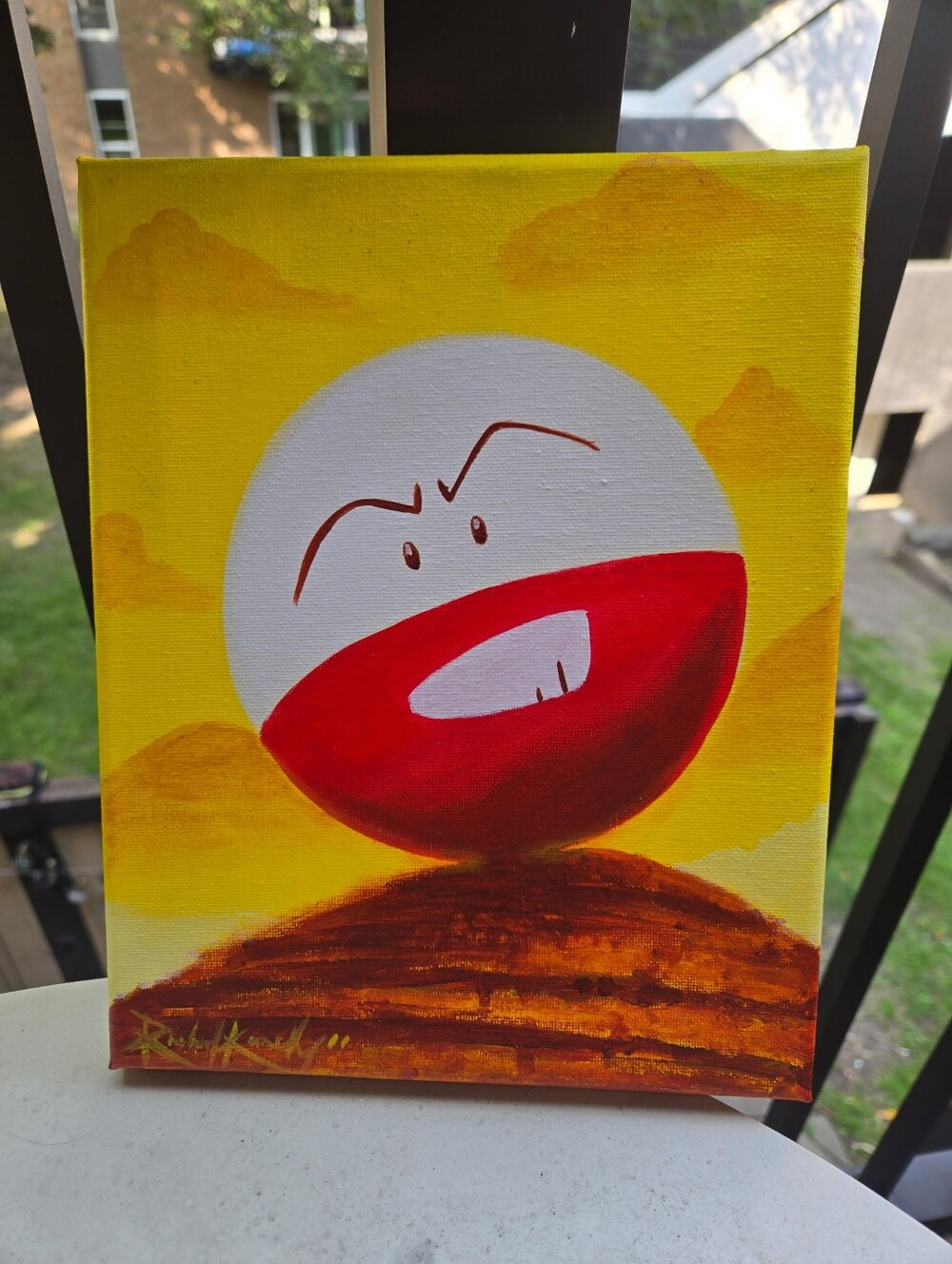 Pokemon Electrode Painting 8×10 On Canvas Fan Art